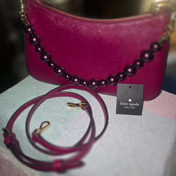 Kate Spade New York Madison Faux Pearl Medium Convertible Crossbody bag. - Picture 7 of 10